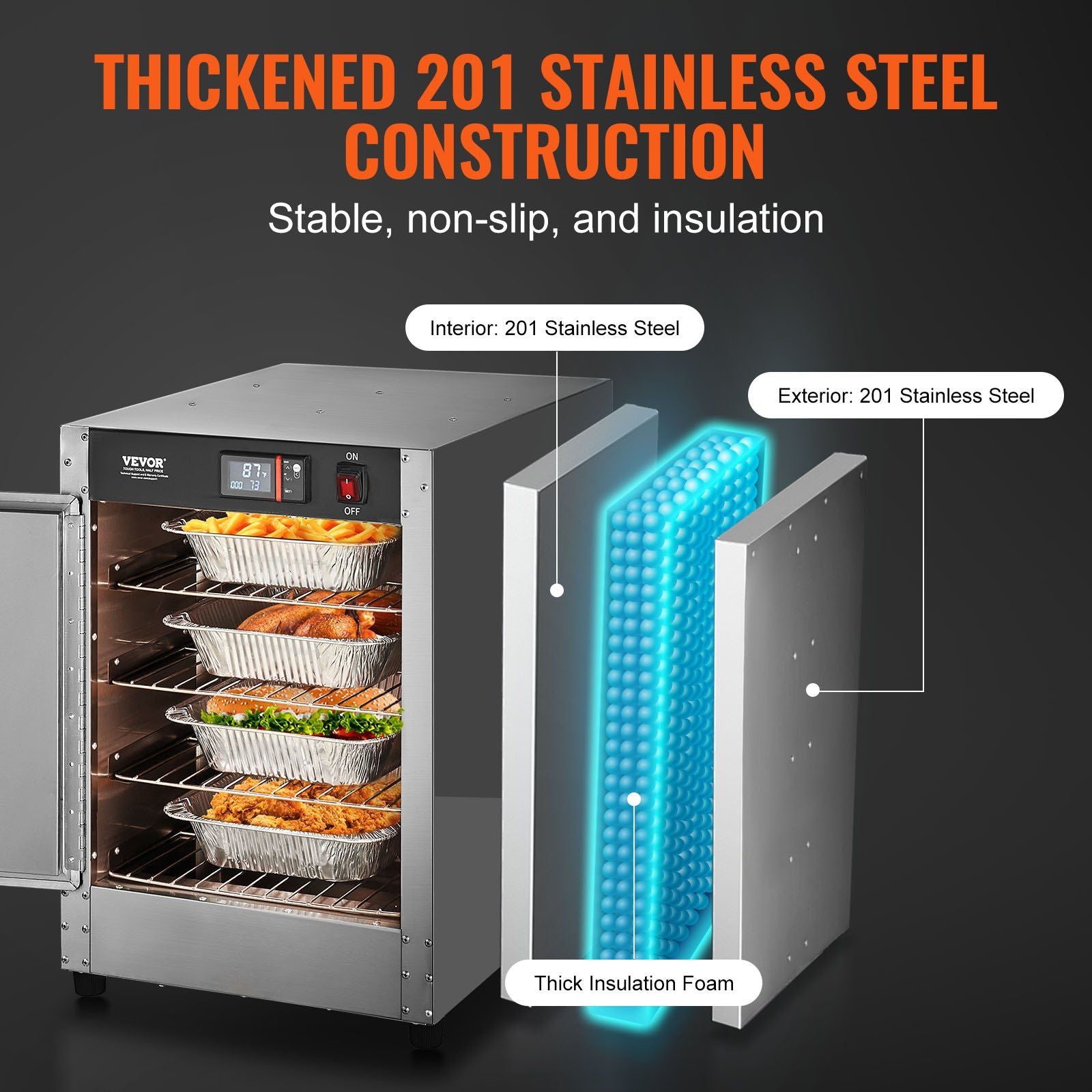 4-Tier Single-Door Food Warmer