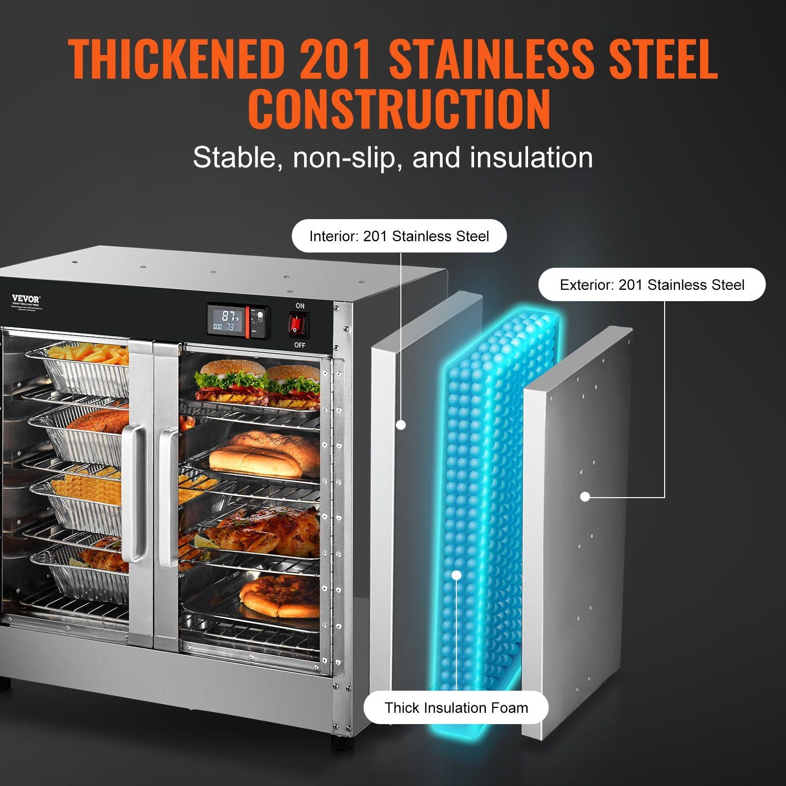 4-Tier Double-Door Food Warmer