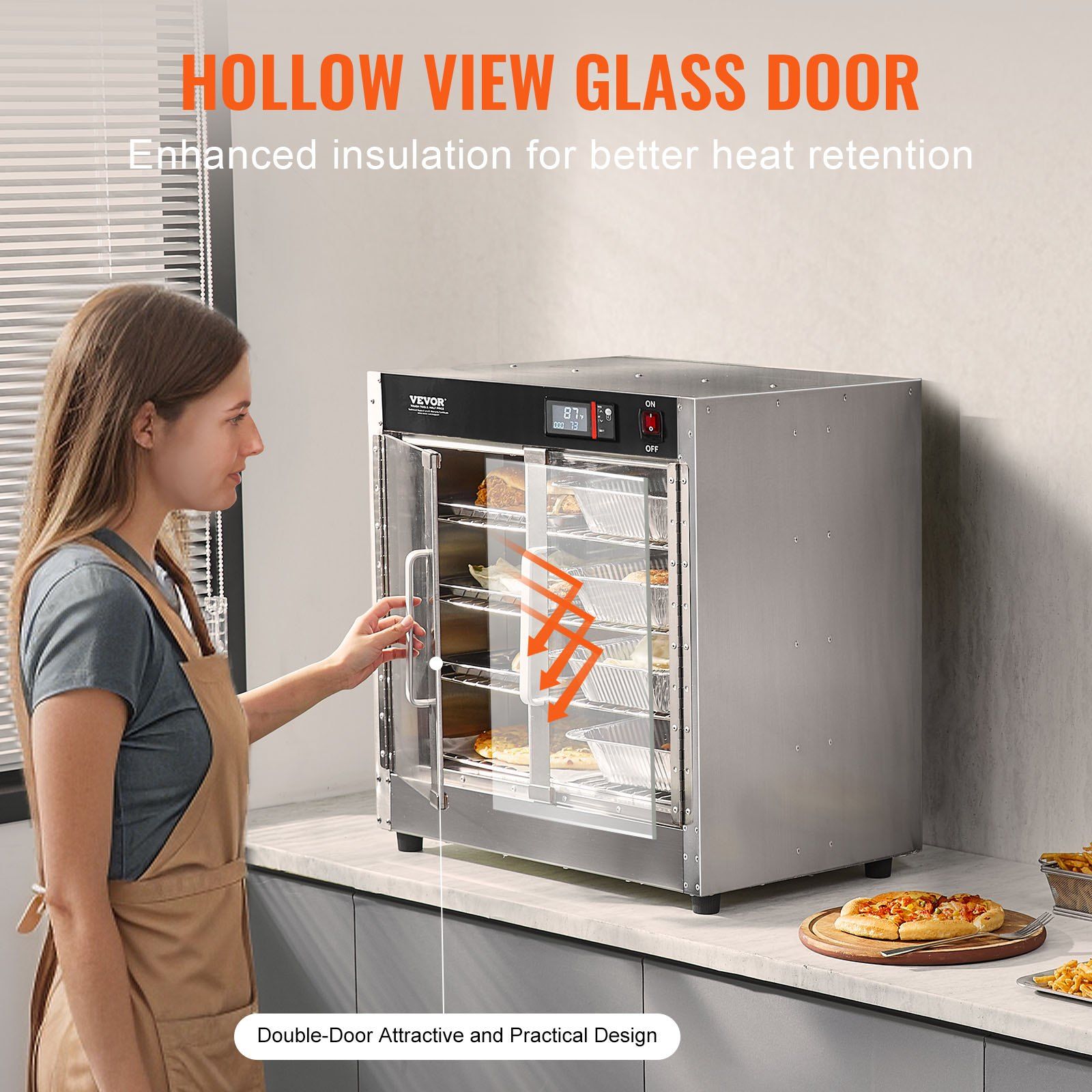 4-Tier Double-Door Food Warmer