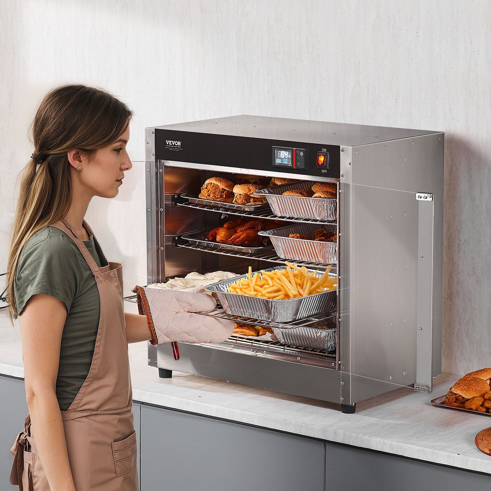 4-Tier Double-Door Food Warmer