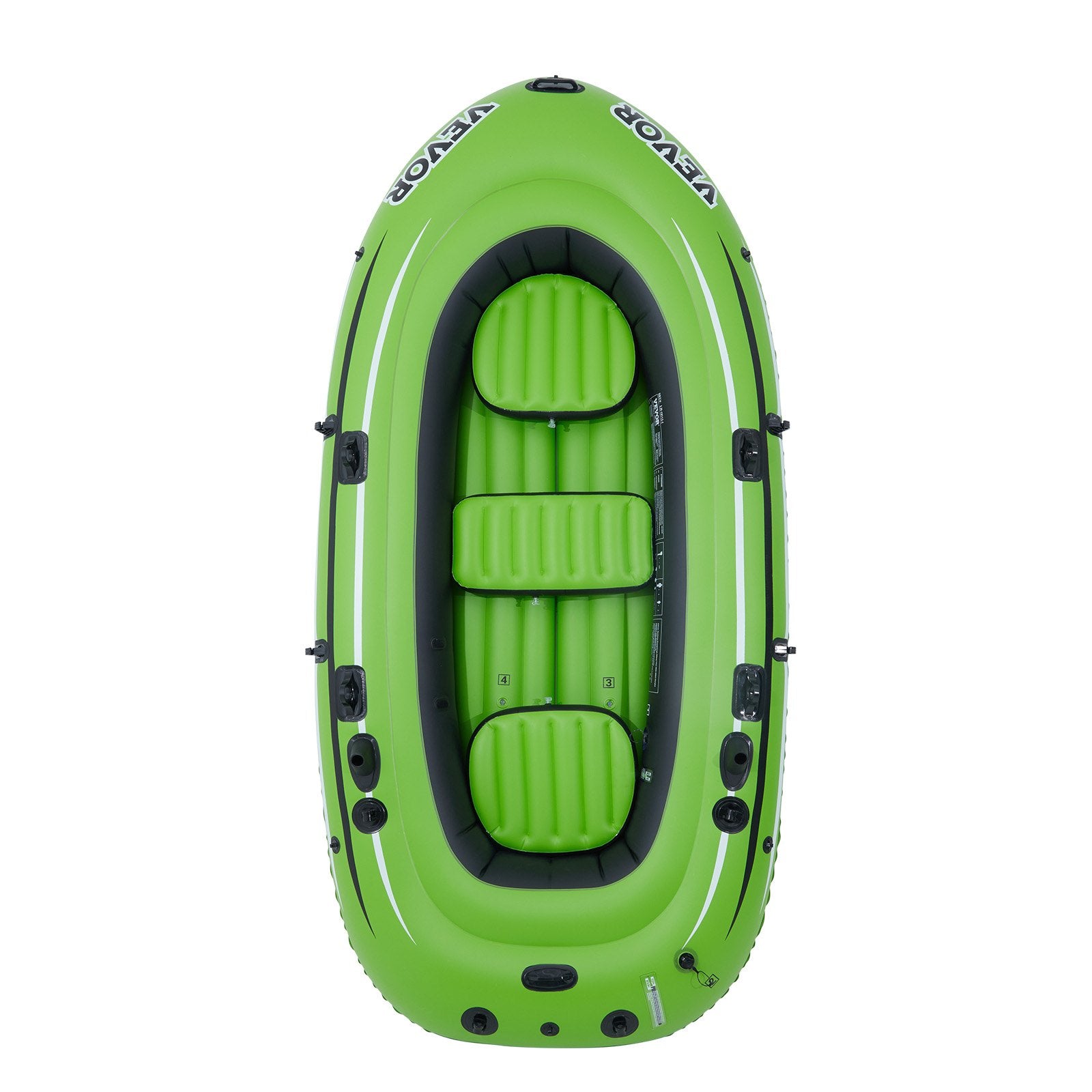 Inflatable Boat, 5-Person Inflatable Fishing Boat, PVC Portable Boat Raft Kayak, 1158 mm Aluminum Oars, High-Output Pump, Fishing Rod Holders, and 2 Seats, 1100 lb Capacity for Adults, Kids