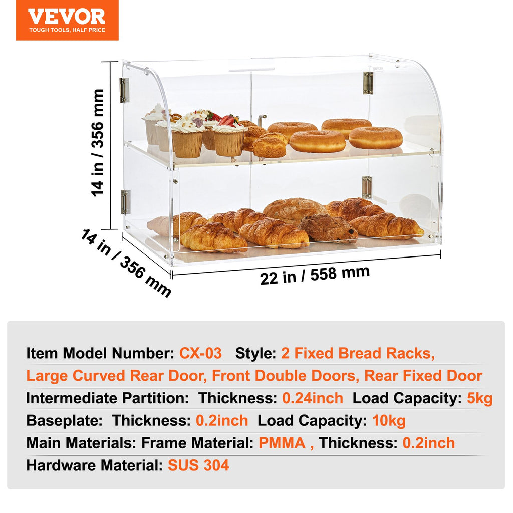 2-Tier Acrylic Pastry Display Case