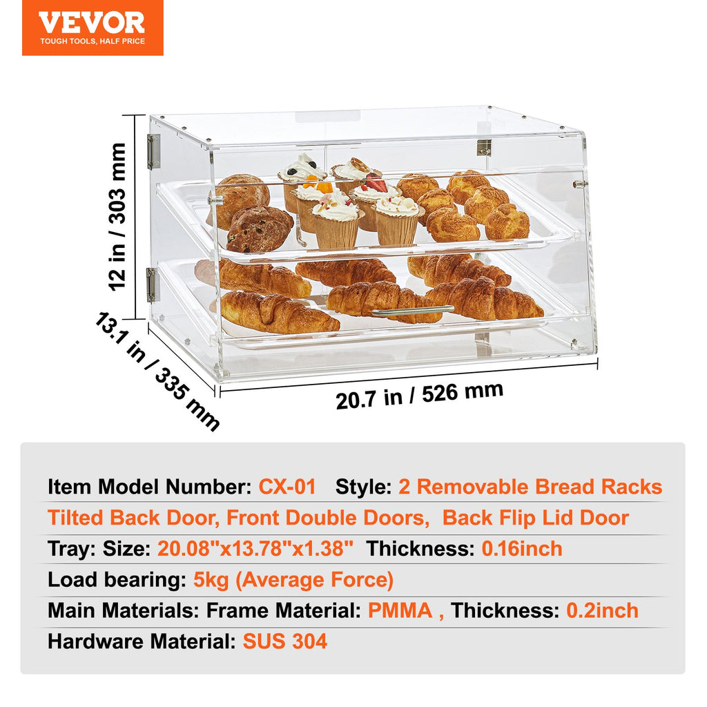 2-Tier Acrylic Bakery Display Case