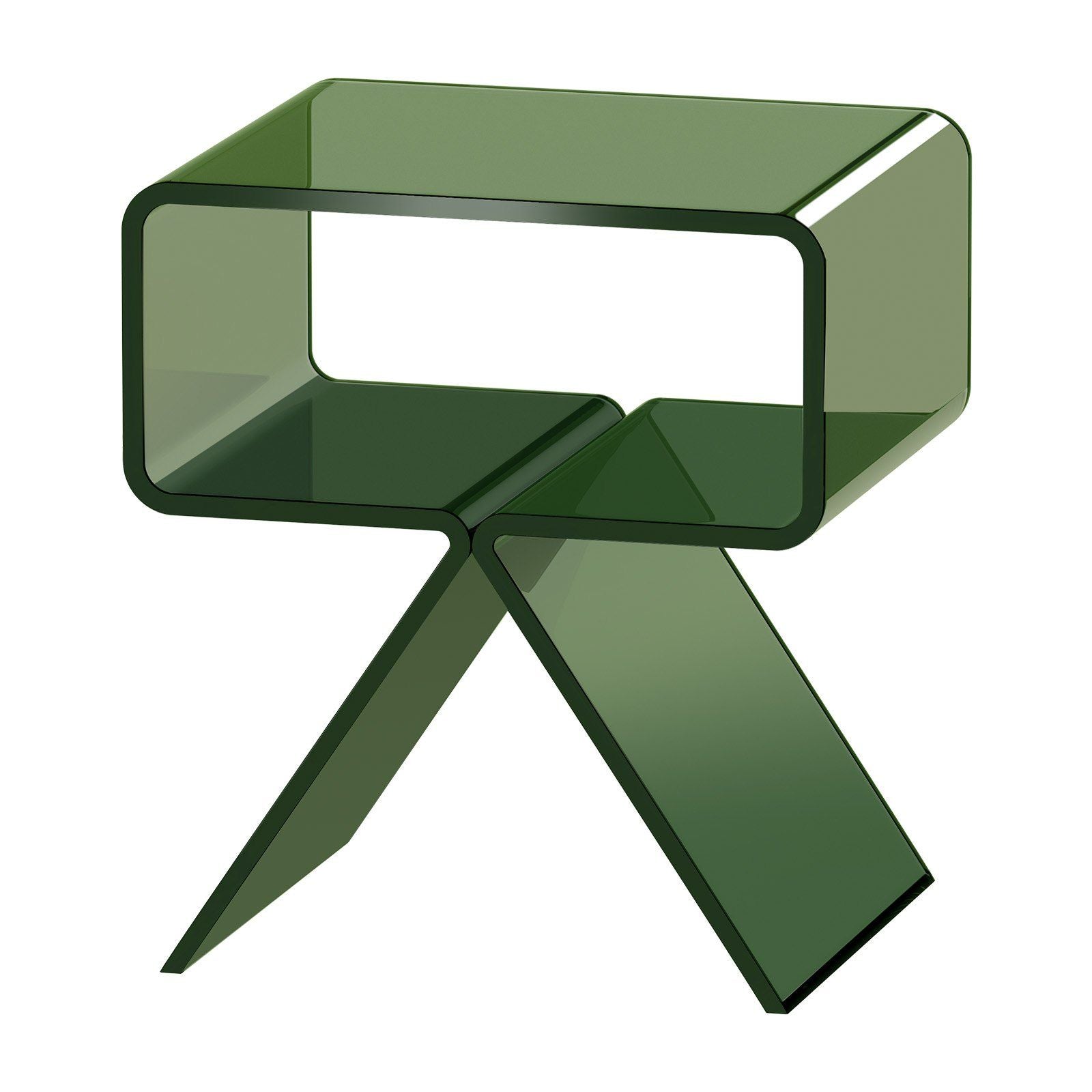 Transparent Green Acrylic Two-Tier Side Table – 30 × 39.1 × 43 cm