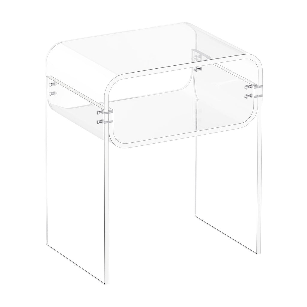 Clear Acrylic Two-Tier Side Table – 30 × 40 × 50 cm