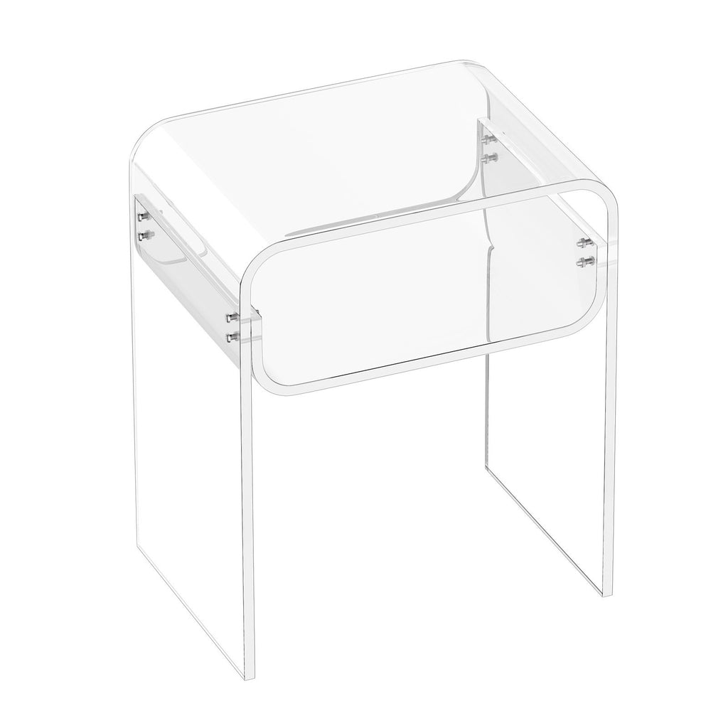 Clear Acrylic Two-Tier Side Table – 30 × 40 × 50 cm