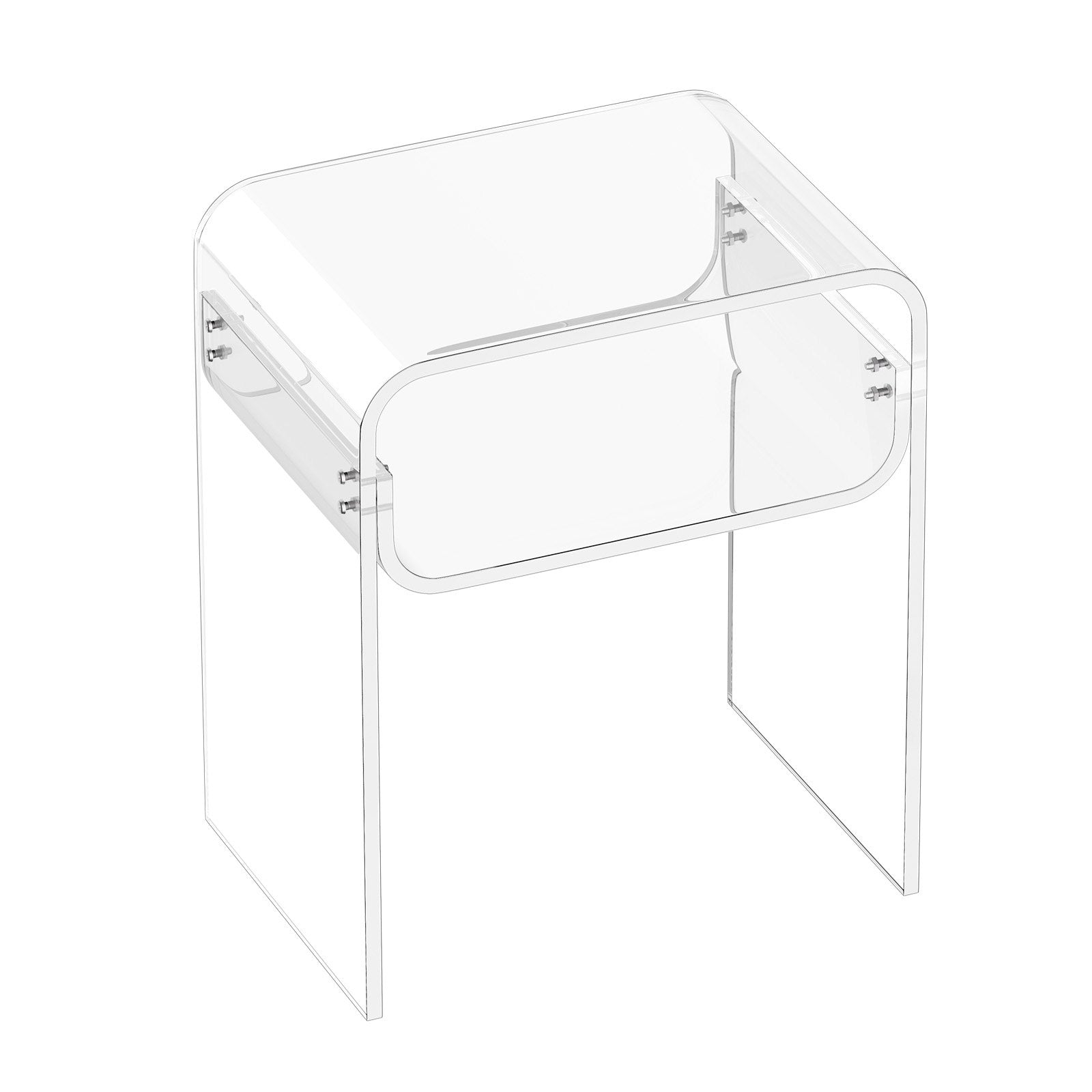 Clear Acrylic Two-Tier Side Table – 30 × 40 × 50 cm