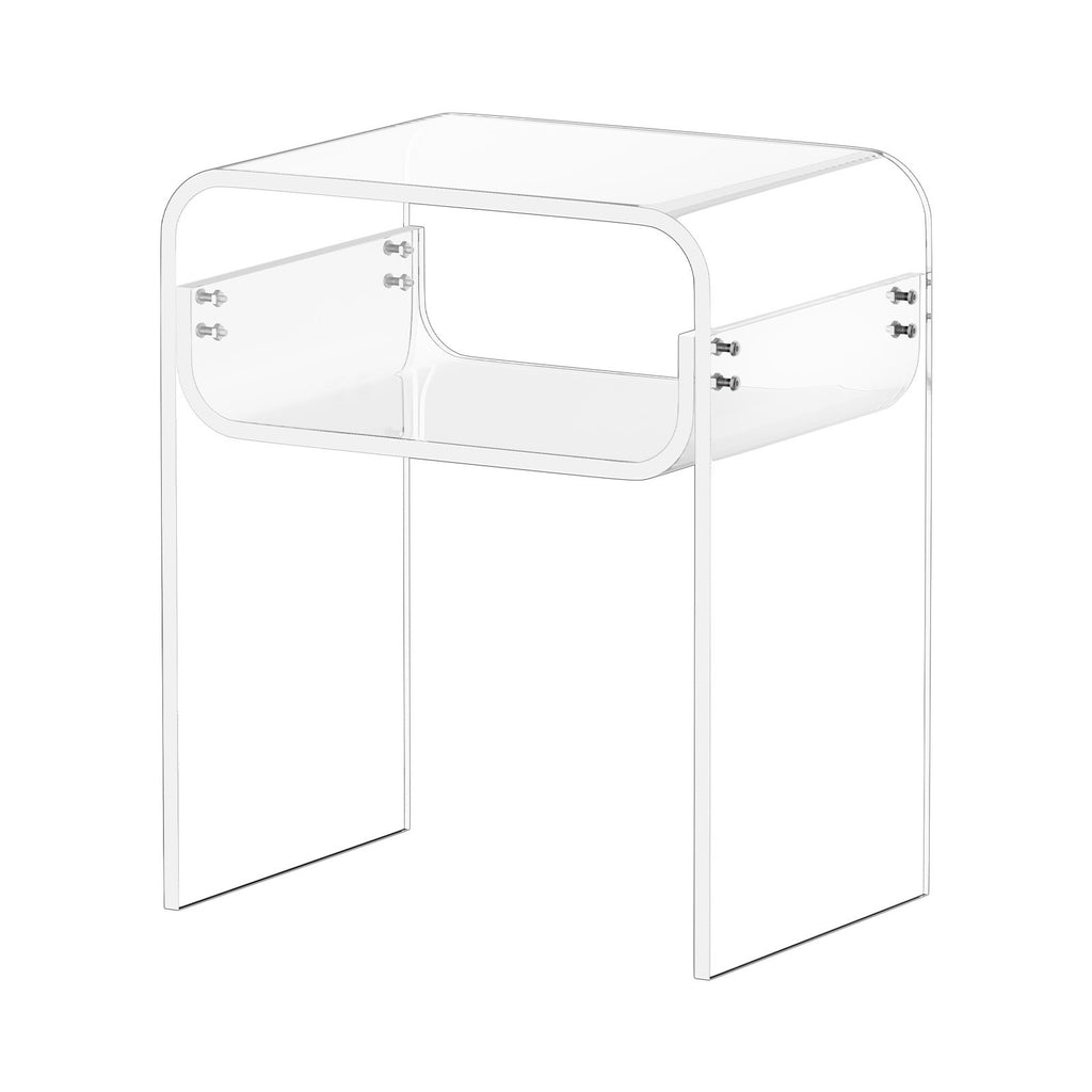 Clear Acrylic Two-Tier Side Table – 30 × 40 × 50 cm