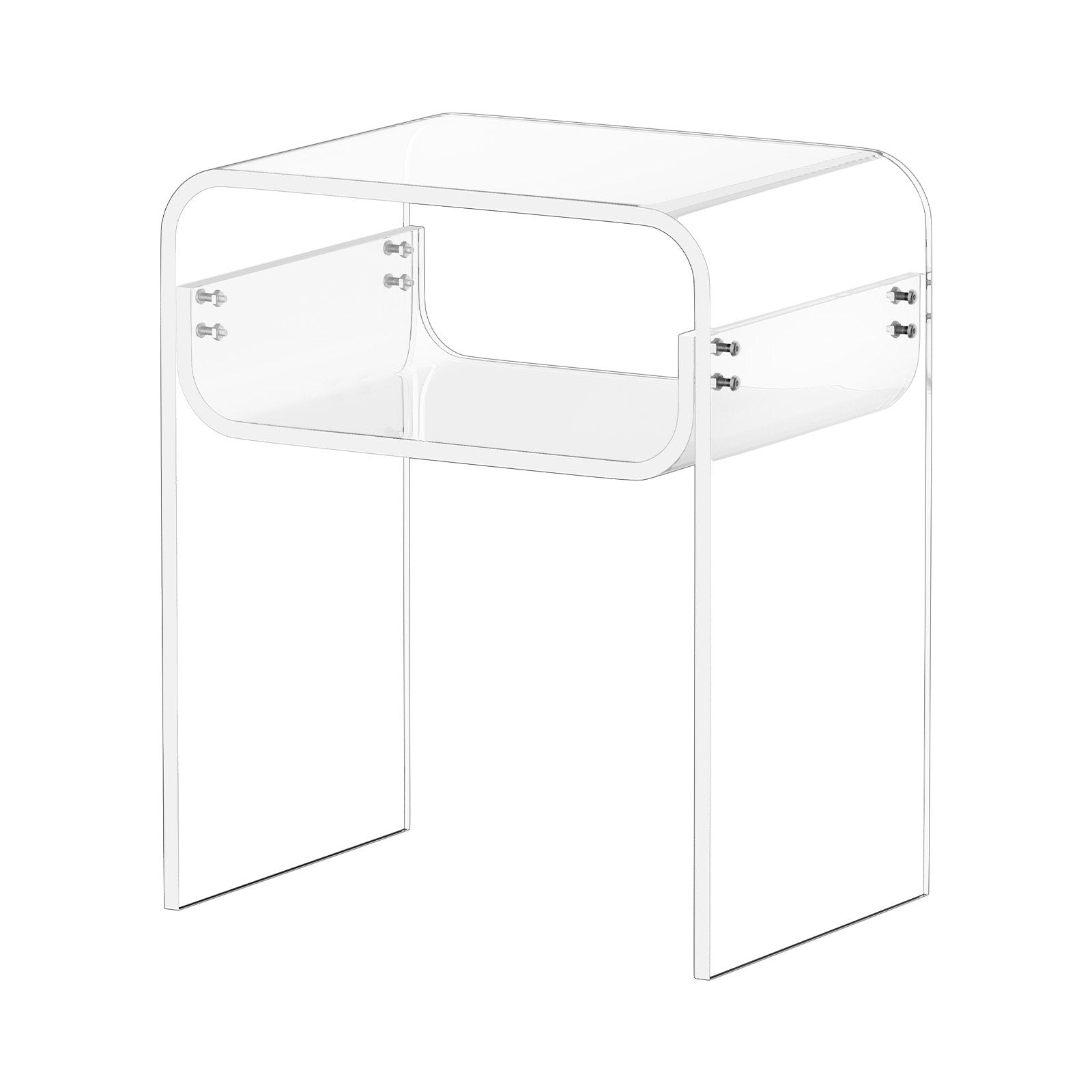Clear Acrylic Two-Tier Side Table – 30 × 40 × 50 cm
