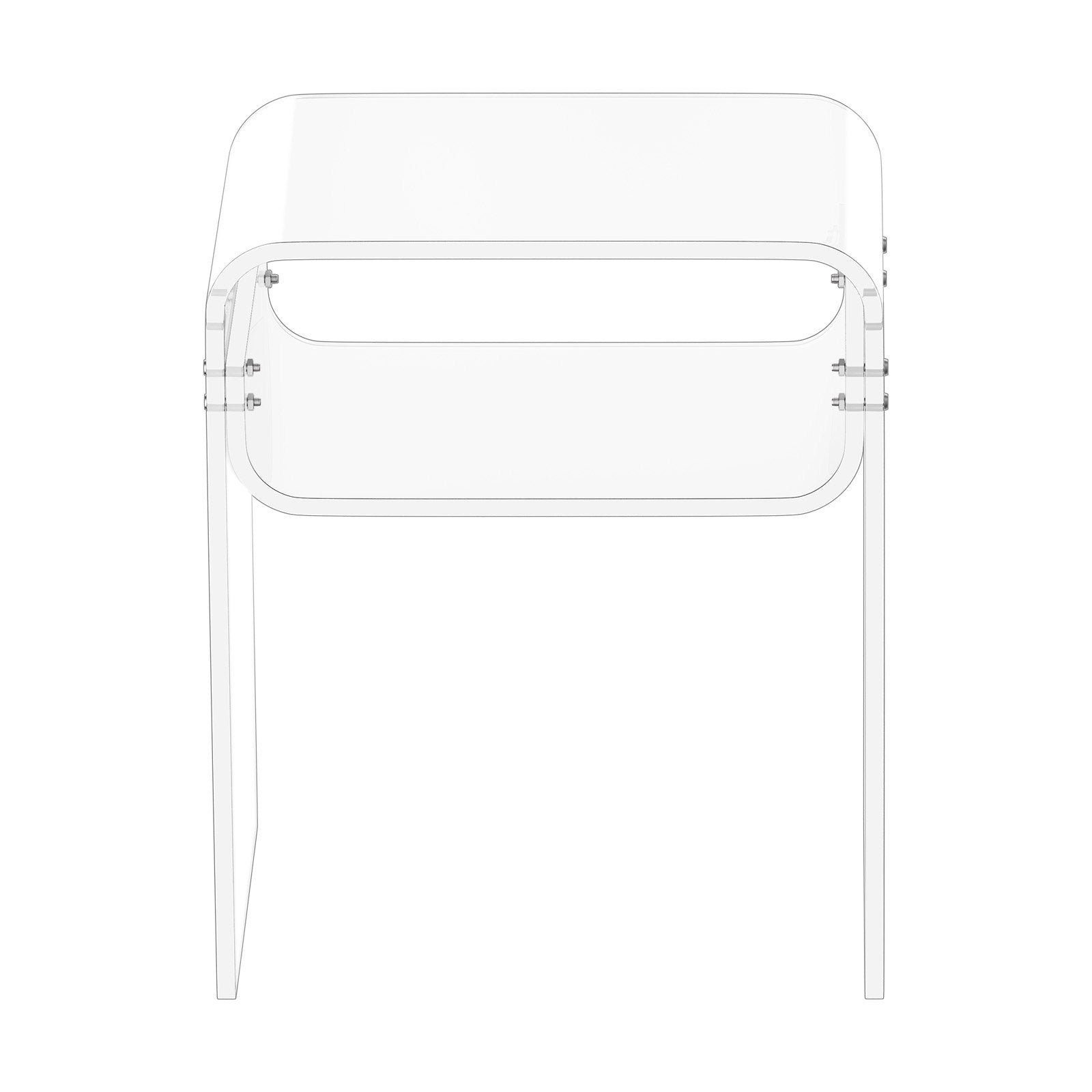 Clear Acrylic Two-Tier Side Table – 30 × 40 × 50 cm