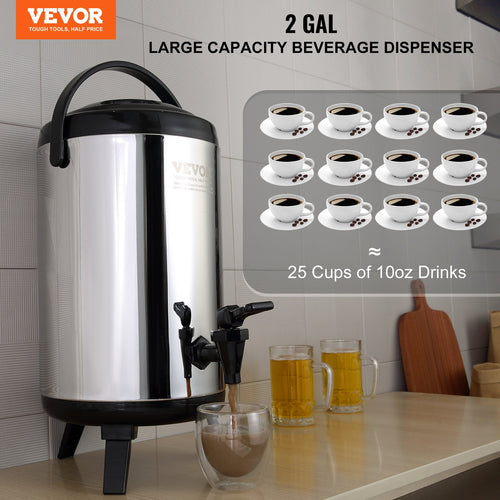 7.6L Stainless Steel Insulated Beverage Dispenser