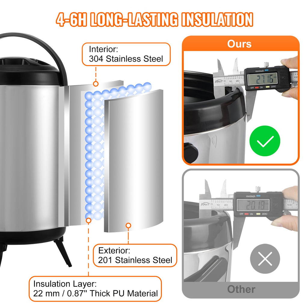 7.6L Stainless Steel Insulated Beverage Dispenser