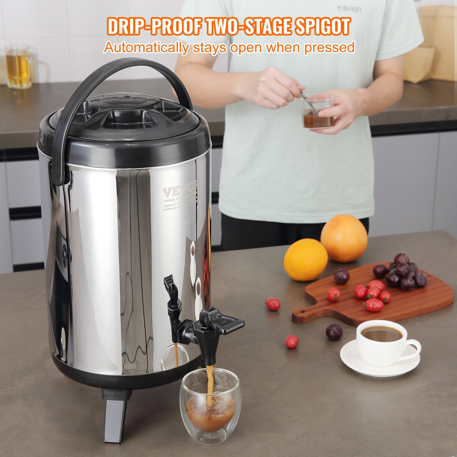 7.6L Stainless Steel Insulated Beverage Dispenser