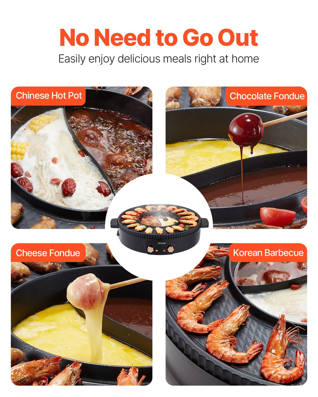 Hot Pot with Grill 1800W 2-in-1 Electric Smokeless Grill and Hot Pot