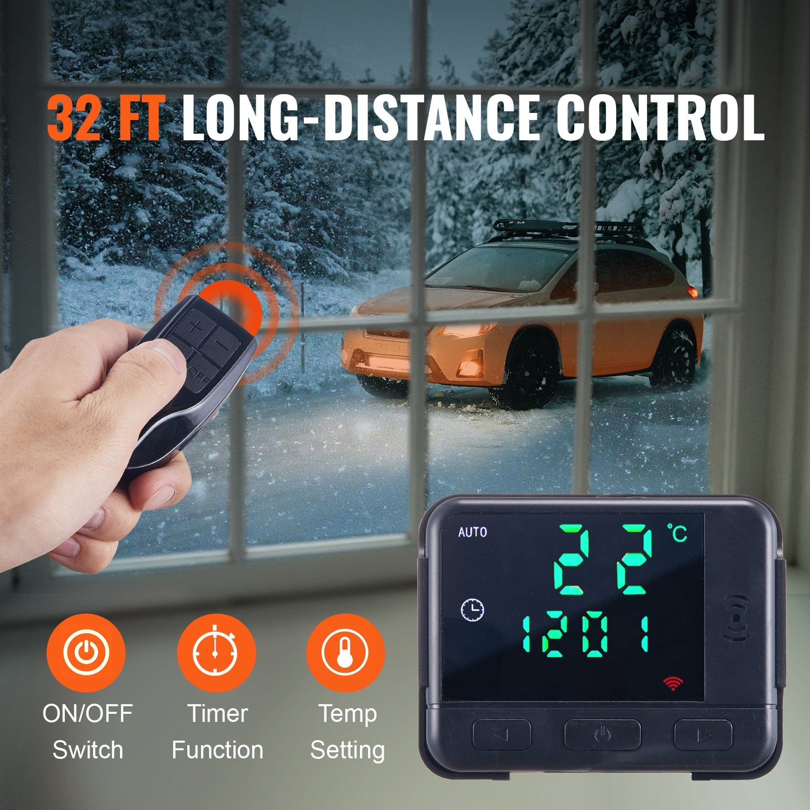 Diesel Air Heater, 12V 5KW All-on-one Diesel Heater with Remote Control and LCD Display, 5L Fuel Tank Portable Diesel Parking Heater, Rapid Heating for RV Trailer Camper Van Boat