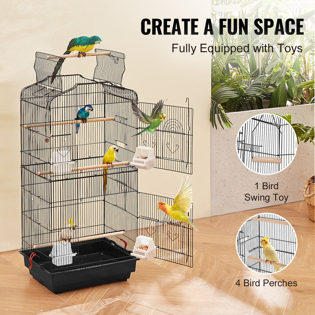 Bird Flight Cage 39 in Hanging Metal Parakeet Cage for Cockatiels Parrot