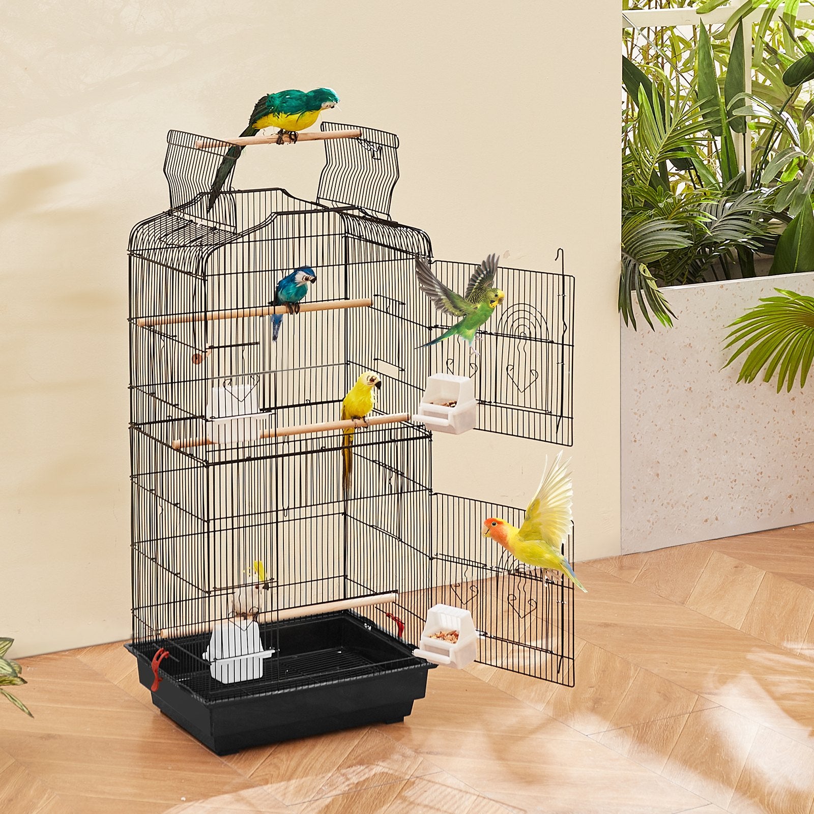 Bird Flight Cage 39 in Hanging Metal Parakeet Cage for Cockatiels Parrot