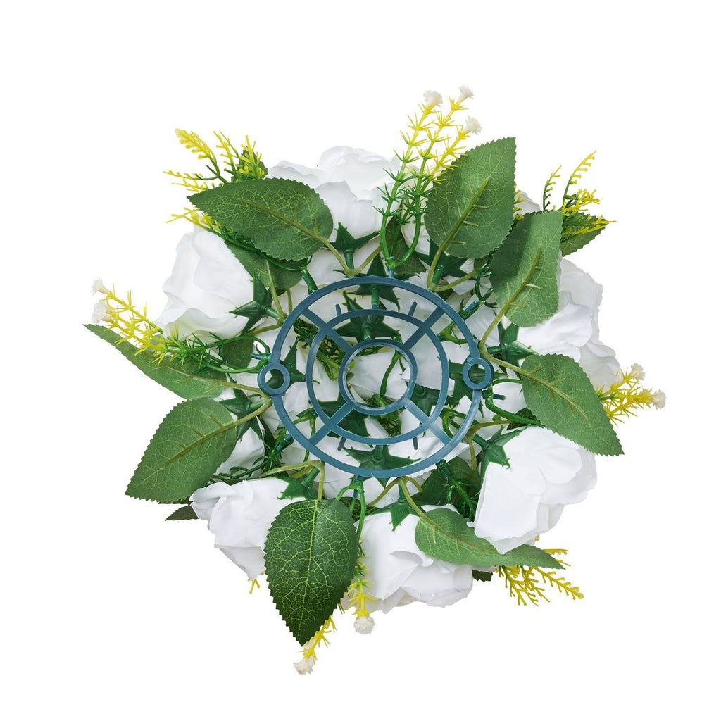 Flower Balls Arrangement Bouquet 10 PCS, 240 mm Diameter Artificial Flower Balls Wedding Rose Centerpieces, Faux Flowers Arrangements for Wedding Centerpiece Home Table Decorations, White