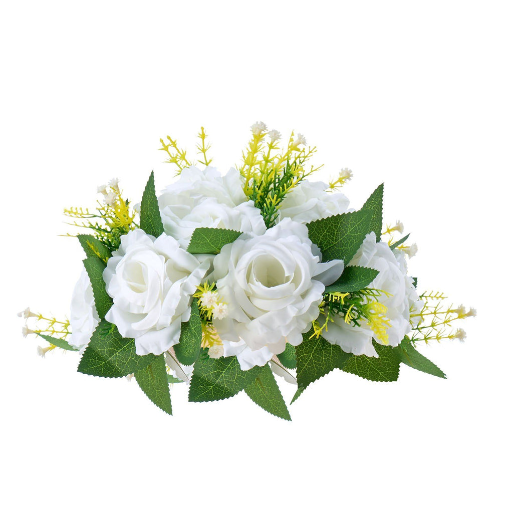 Flower Balls Arrangement Bouquet 10 PCS, 240 mm Diameter Artificial Flower Balls Wedding Rose Centerpieces, Faux Flowers Arrangements for Wedding Centerpiece Home Table Decorations, White