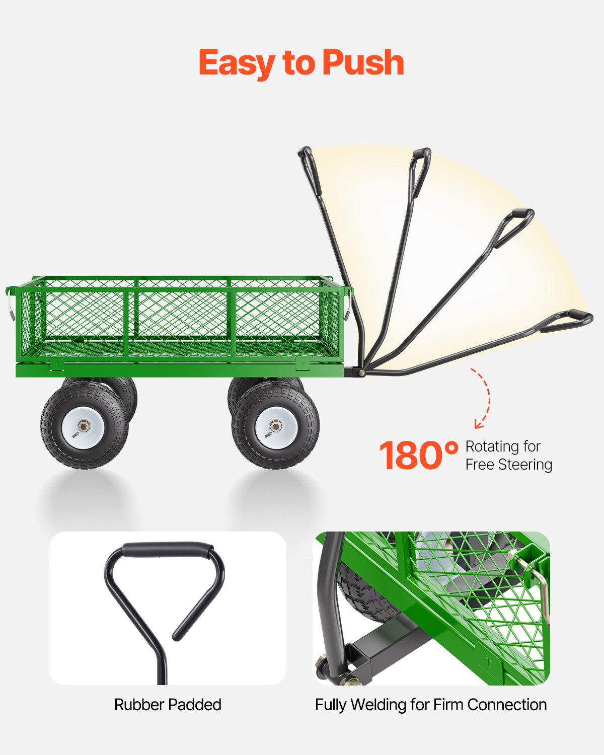 900 lbs Steel Garden Cart on Wheels