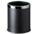 Dolphy Round Leatherette Room Bin – Black