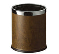 Dolphy Round Leatherette Room Bin – Brown