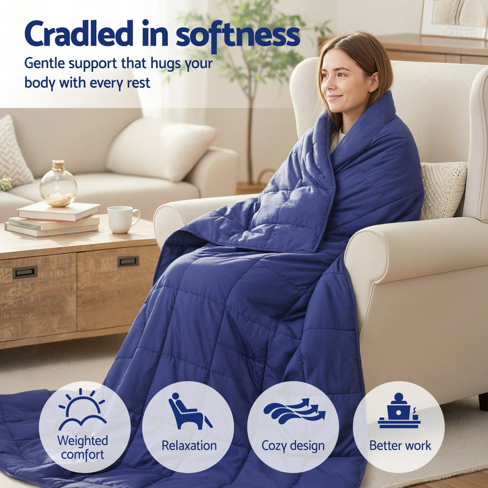 Giselle Bedding Microfibre Weighted Blanket – Blue, 11 kg