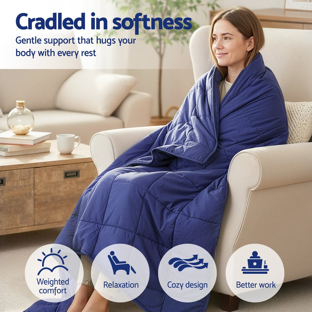 Giselle Bedding Microfibre Weighted Blanket – Blue, 6.8 kg