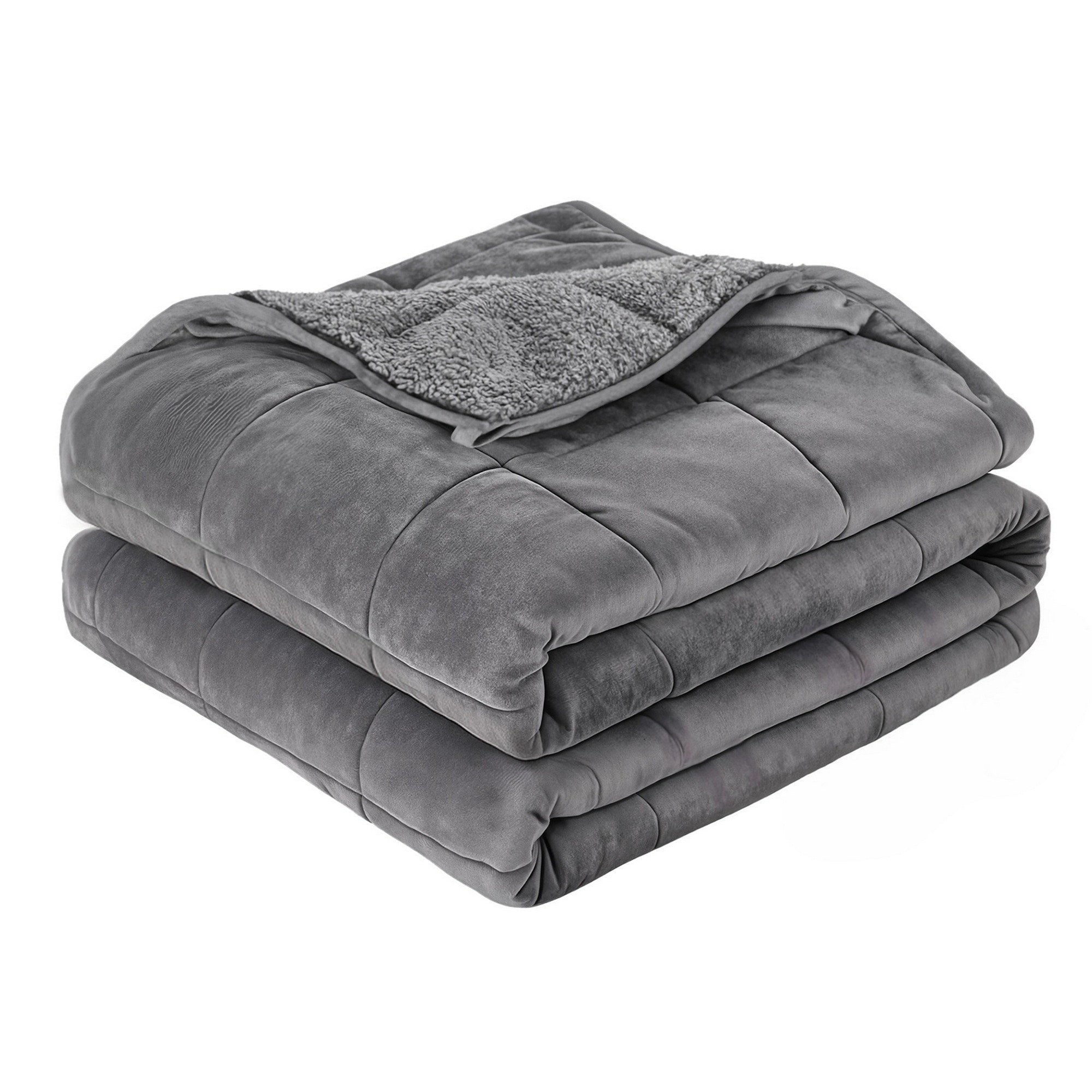 Giselle Bedding Fleece and Sherpa Weighted Blanket – Grey, 4.5 kg