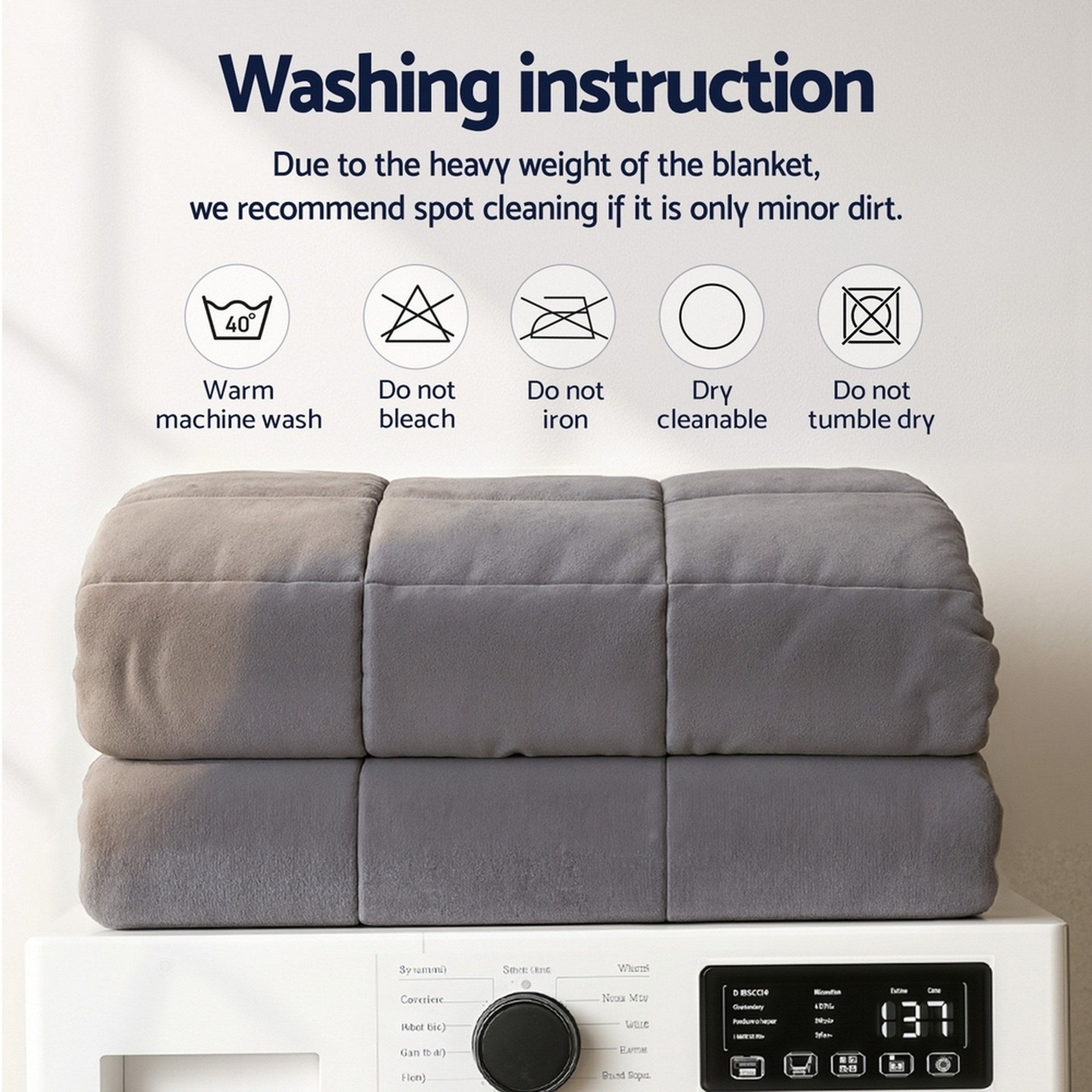 Giselle Bedding Fleece and Sherpa Weighted Blanket – Grey, 4.5 kg