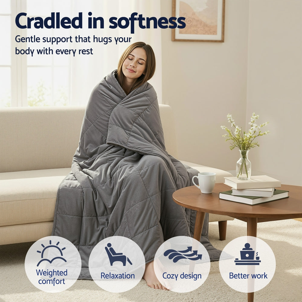 Giselle Bedding Sherpa Weighted Blanket – Grey, 11 kg