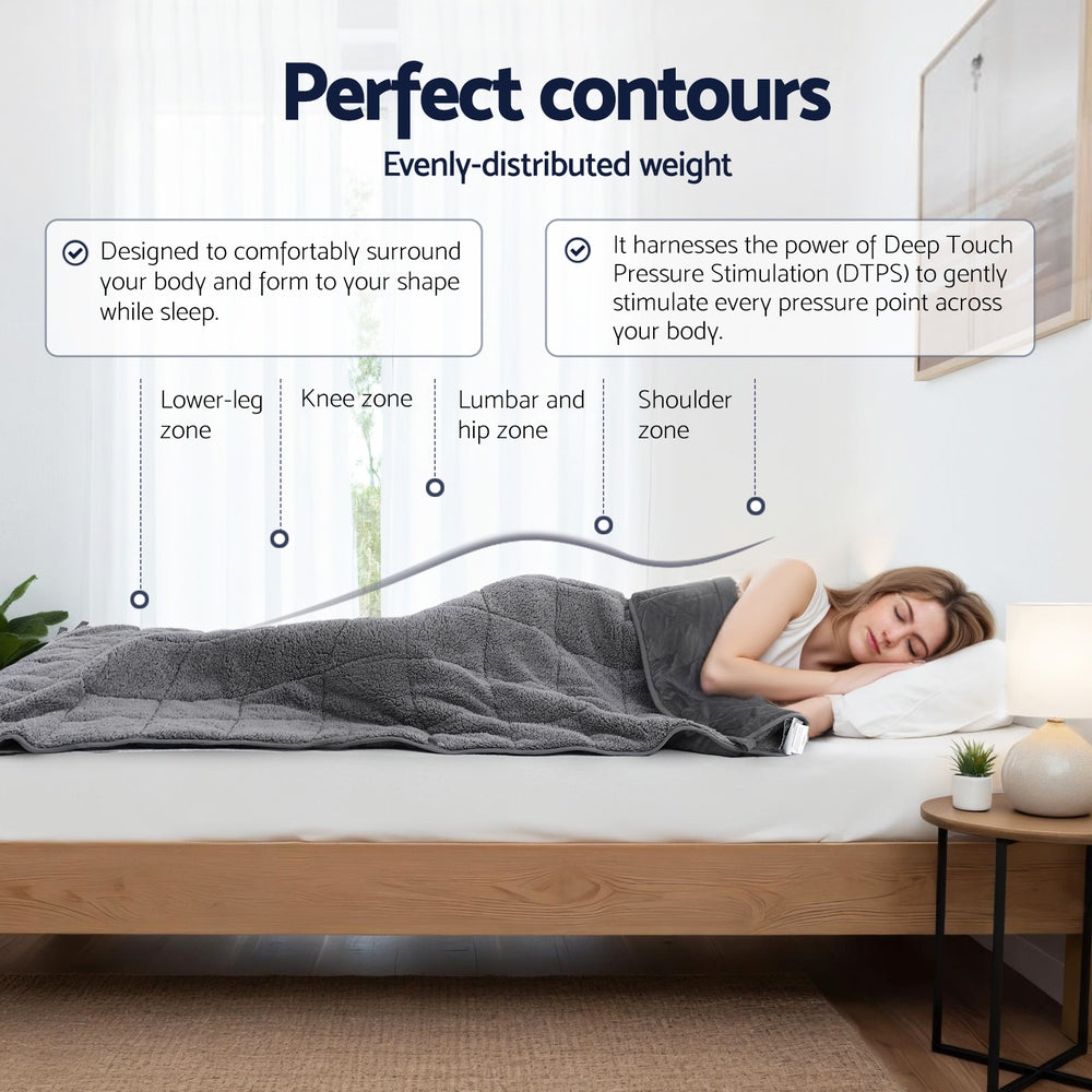Giselle Bedding Sherpa Weighted Blanket – Grey, 11 kg