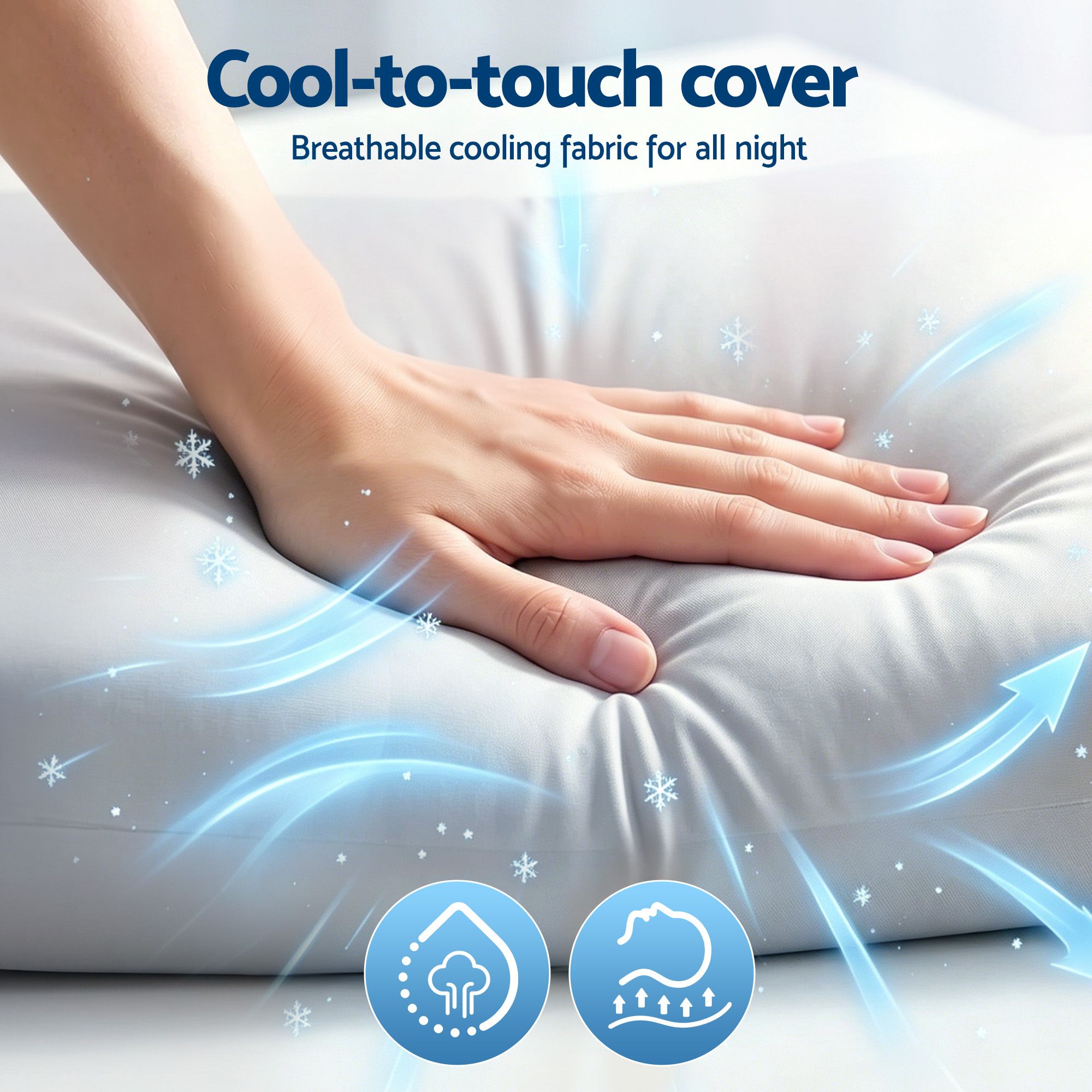 ROOMSENSE Solid-Core Memory Foam Pillow Pair – 70 × 40 × 10cm