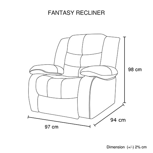 Fantasy 3+2+1-Seater Faux Leather Recliner Suite – Black